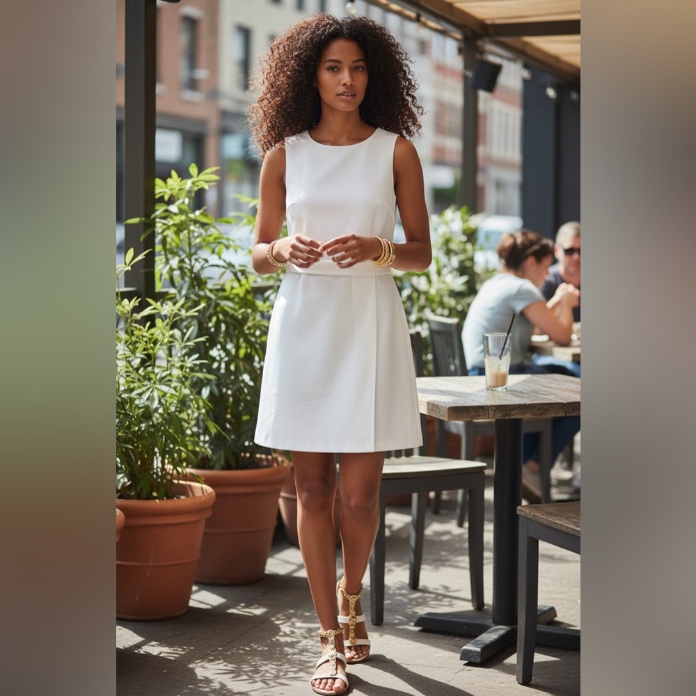 Moa Moa White Mini Skort Romper w/Small flaw Medium
